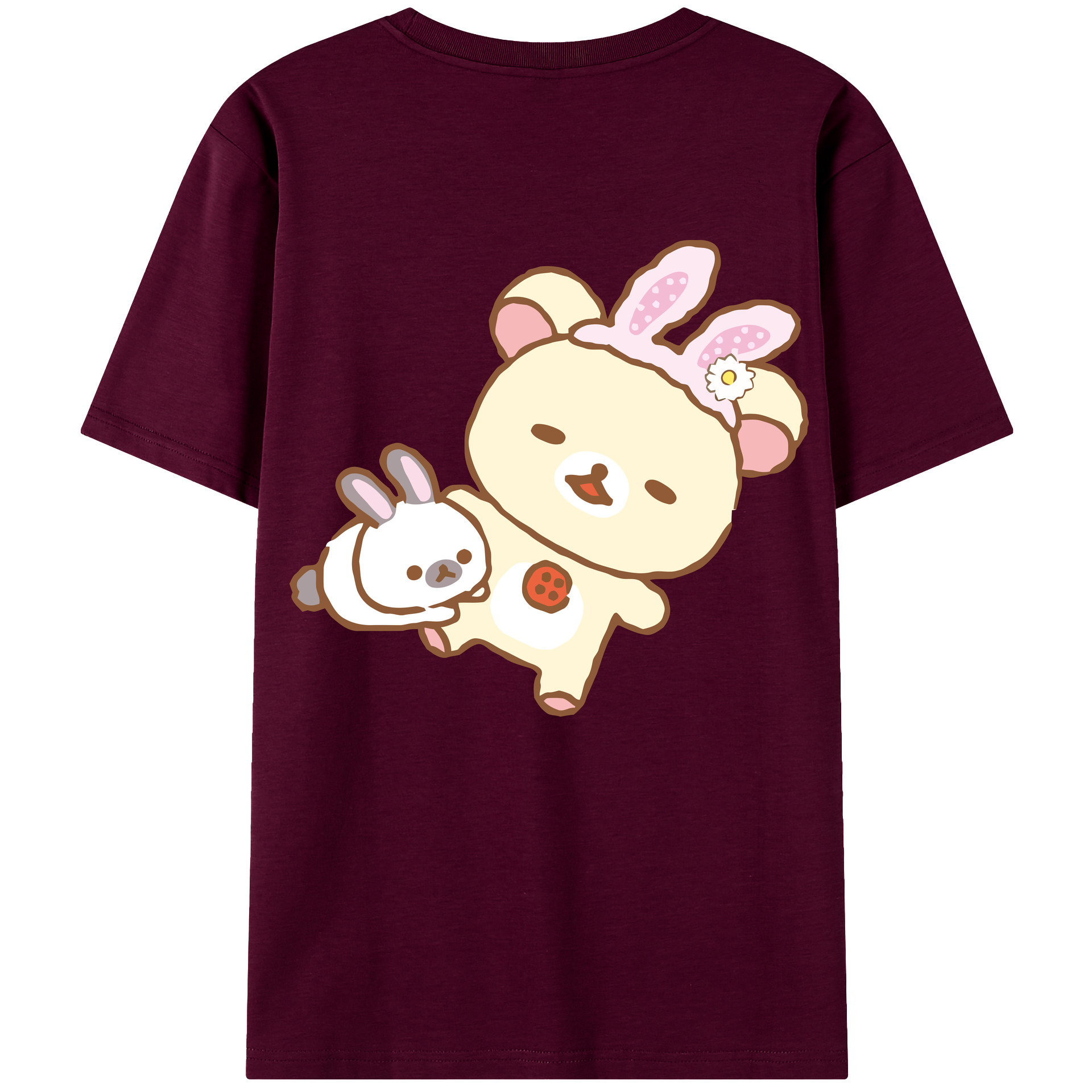 （画像用） リラックマ リラックマ キイロイトリ Rilakkuma Korilakkuma Kiiroitori レディース半袖Tシャツ(バックプリント)
